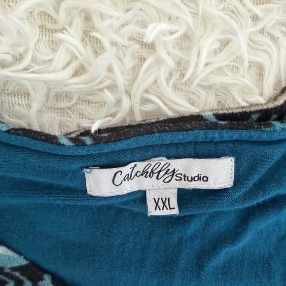 Catchfly Studio Tribal Print Split Back Long Sleeve Top - XXL - Picture 6 of 7